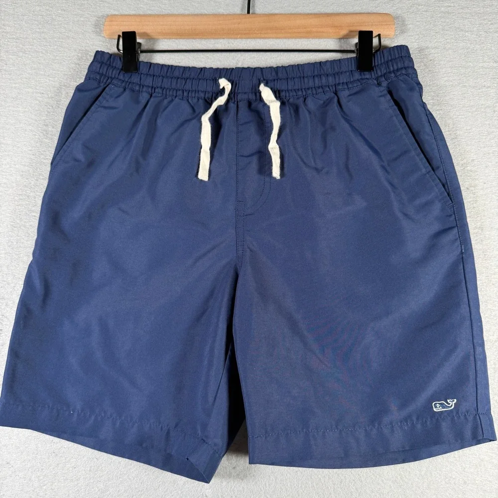 Vineyard Vines Target Mens Navy Blue Swim Trunks Whale Logo Size S 7 Inch Inseam